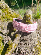 Serre tête bandeau rose clair vichy