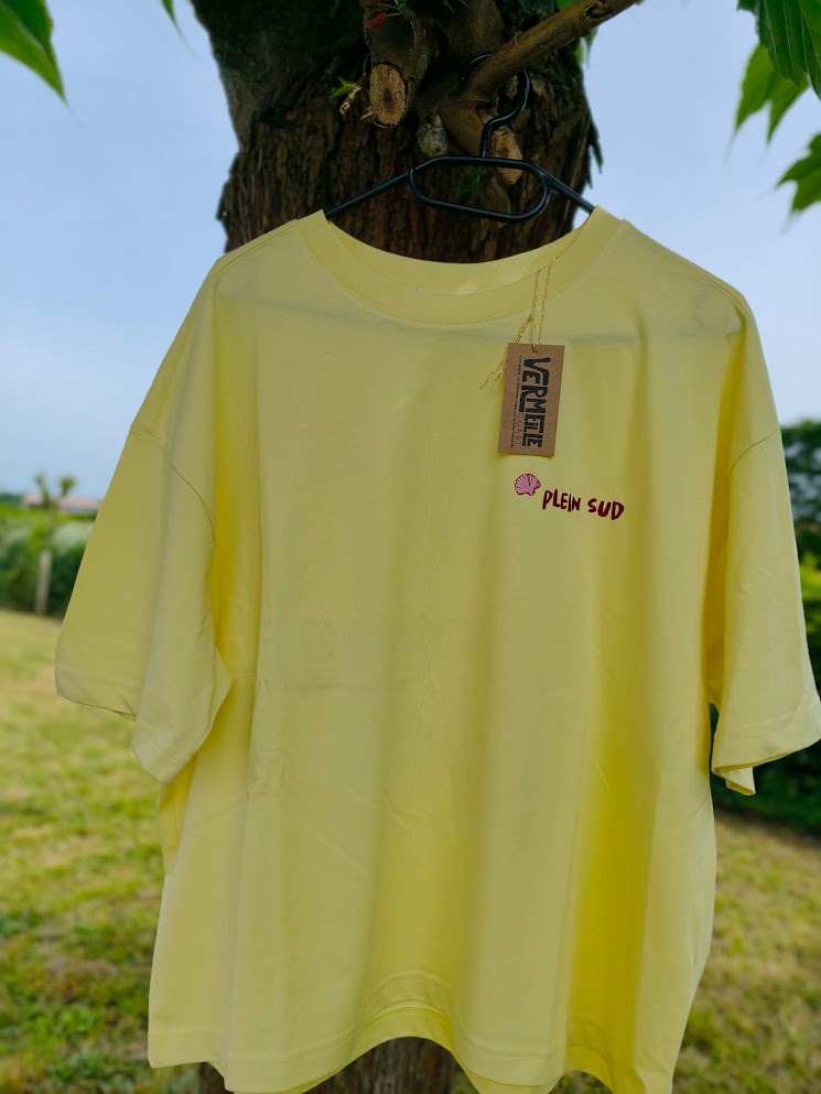 Tee-shirt tropical mosaic jaune