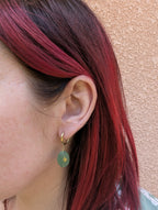 Boucles D'Oreilles Verte et Or