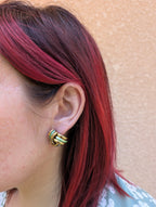 Boucles D'Oreilles Verte et Or