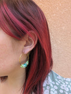Boucles D'Oreilles Verte et Or