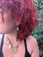 Boucles d'Oreilles Blanche et Or