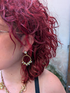 Boucles d'Oreilles Blanche et Or