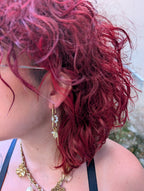 Boucles d'Oreilles Blanche et Or