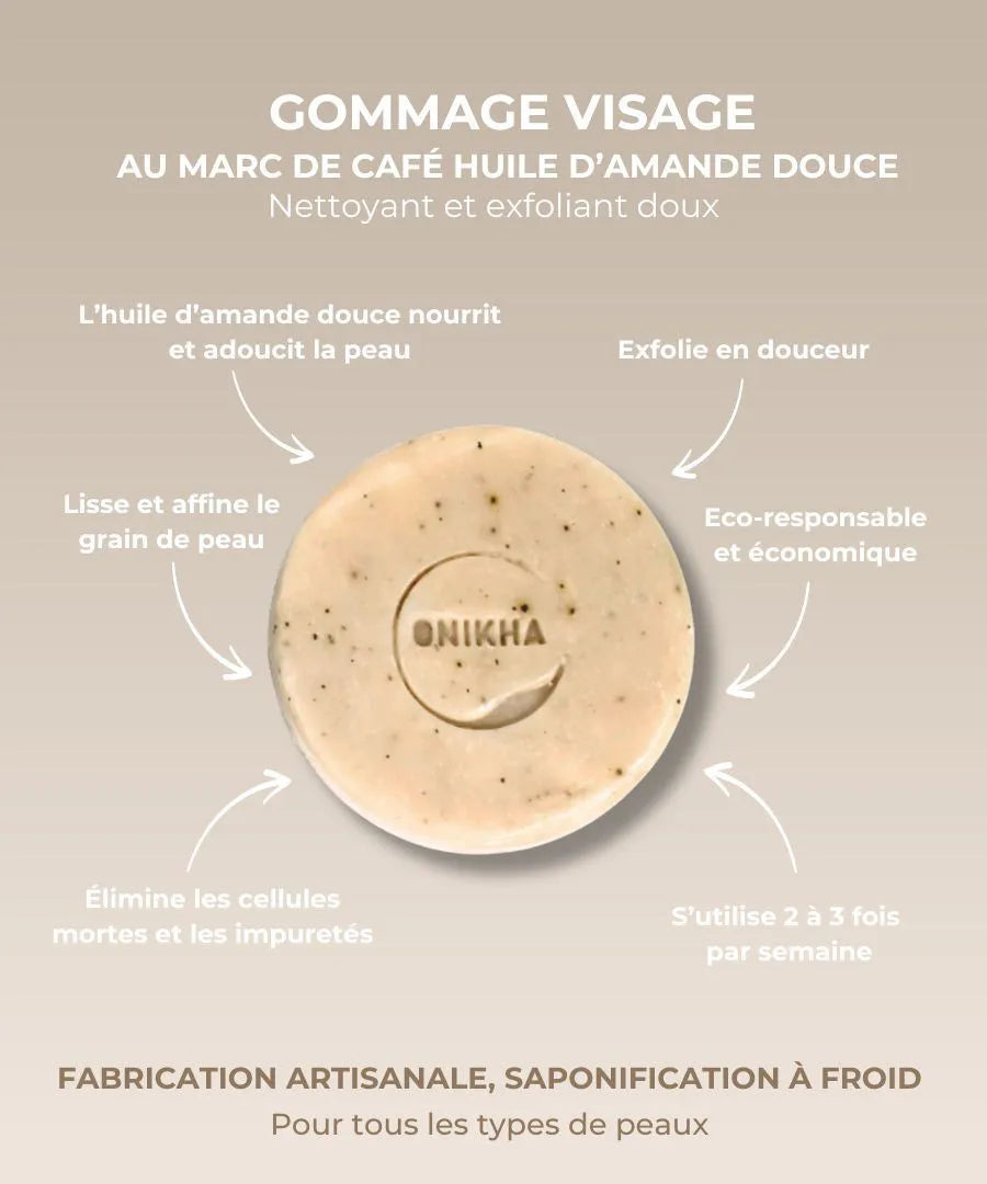 GOMMAGE VISAGE MARC DE CAFÉ HUILE D'AMANDE DOUCE