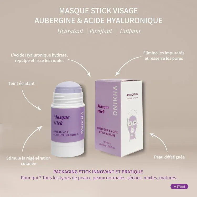 Masque Stick Aubergine et Acide Hyaluronique