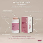 Masque visage stick argile rose